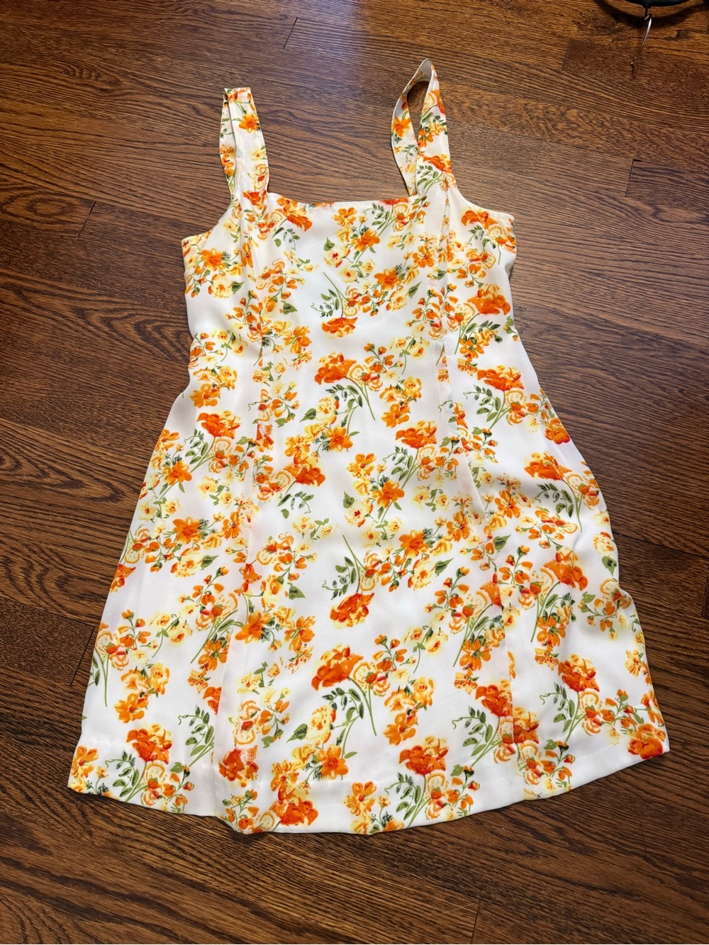 Lulus Floral Orange Sundress